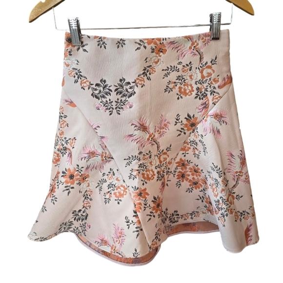 Stella McCartney Pastel Pink Jacquard Floral Pattern Tulip Mini Skirt S - Picture 1 of 11